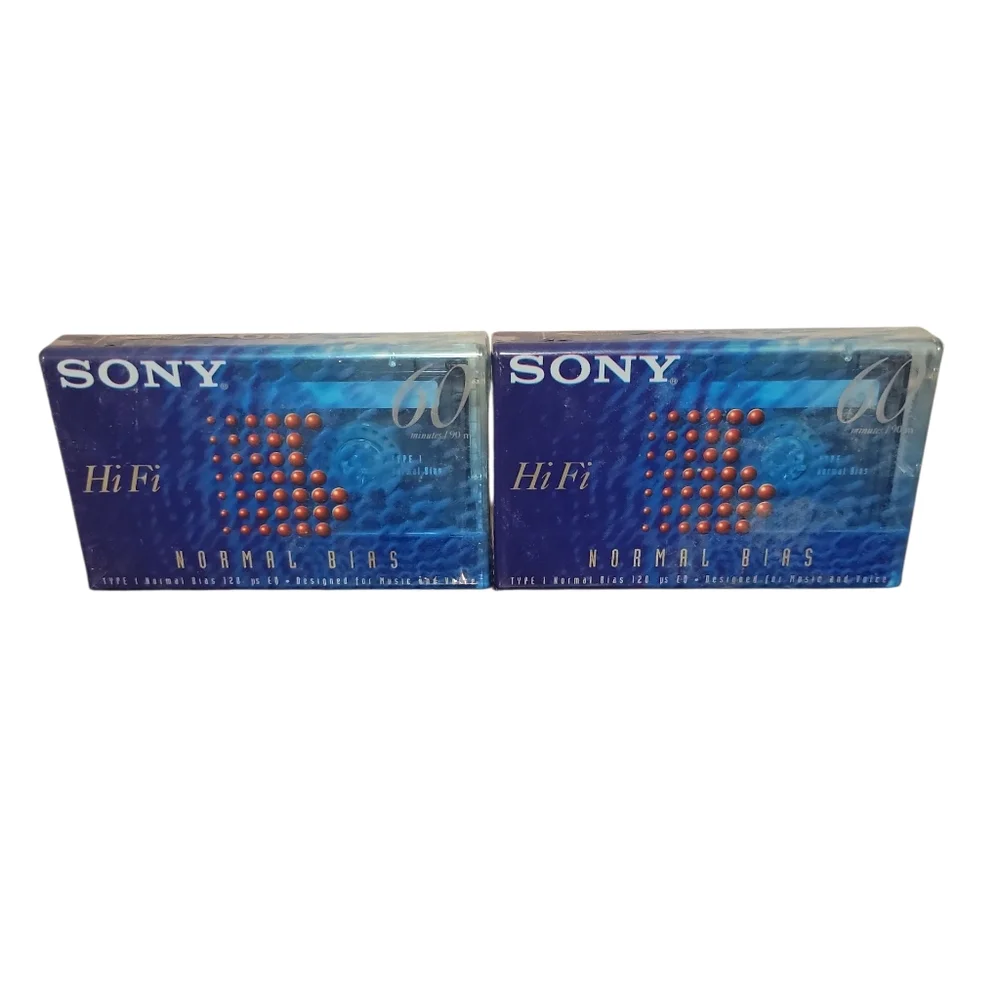 Sony HiFi 60 Audio Cassettes in Blue‎ Packaging Lot Of 2